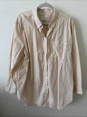 American Eagle Outfitters Women’s Beige Stripe Button-Up Shirt